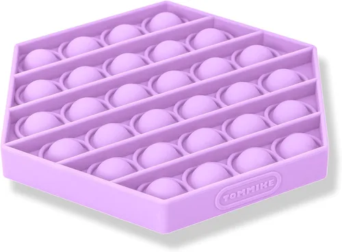 TOMMIKE Juguete hexagonal de burbujas sensoriales para aliviar la ansiedad y el estrés, necesidades especiales, autismo, aprendizaje, oficina,