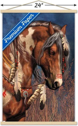 Miniatura 3 de Trends International Laurie Prindle - Póster de pared de poni de guerra, 22.37 x 34.00 pulgadas, paquete de impresión premium y colgador de madera