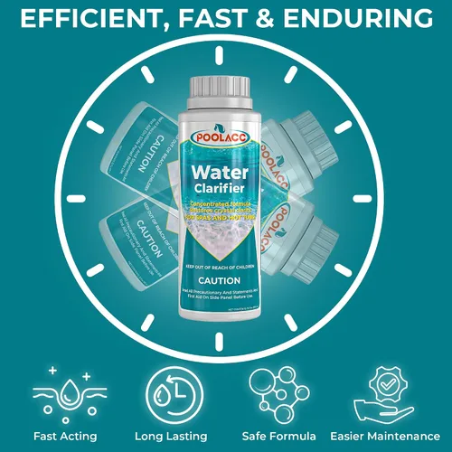 Miniatura 3 de POOLACC Clarificador de agua para spa, bañera de hidromasaje o piscina, limpia el agua nublada, mejora la eficiencia del filtro, mantiene el pH