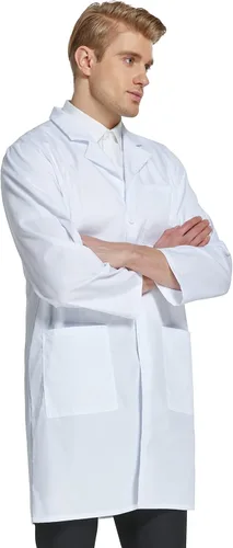 Miniatura 5 de VOGRYE - Abrigo de laboratorio profesional para mujer y hombre, manga larga, blanco, unisex, XXS-4XL