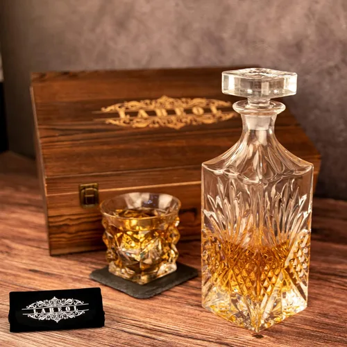 Miniatura 7 de Juego de decantador de whisky, juego de regalo de piedras de whisky para hombres, caja de regalo con bolas de acero inoxidable reutilizables, vasos