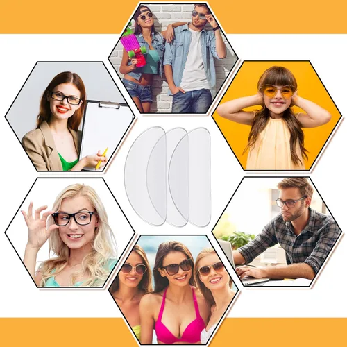 Miniatura 5 de Mtlee - 18 pares de anteojos, almohadillas de nariz adhesivas de silicona antideslizantes para anteojos, lentes de sol (transparente, 0.039 pulgadas)