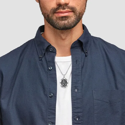 Miniatura 123 de CEKAMA - Collar de plata de ley 925 con dije de amuleto para hombres y mujeres, con cadena de 0.098 in, 22 pulgadas + 2 pulgadas
