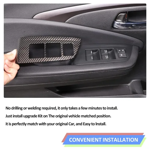 Miniatura 5 de Cubierta del panel del interruptor de elevación de ventana para Honda Pilot 2016-2022, accesorios para controlador de ventana, marco de puerta