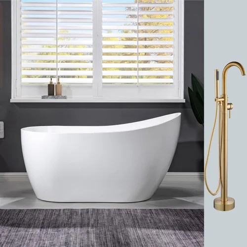 WOODBRIDGE BTA1507-BG-Drain &O +F0007BGRD Bañera, oro cepillado