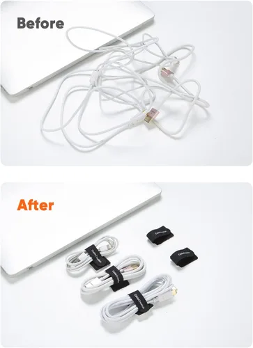 Miniatura 4 de CableCreation Bridas para cables, resistentes correas autoadhesivas con pegamento trasero, correas de gestión de cables, organizador de cables
