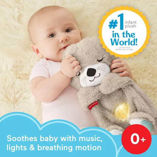Miniatura 2 de Fisher-Price Juguete para bebé Soothe 'n Snuggle Otter - Máquina de sonido portátil de felpa con luces musicales y movimiento de respiración
