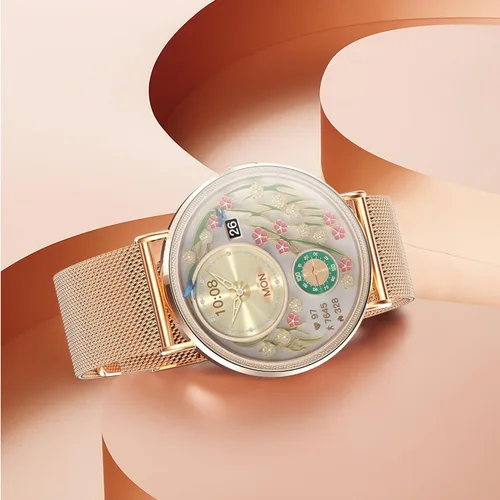 Miniatura 7 de Relojes inteligentes ultrafinos para mujer (llamada/2 bandas/todo metal), 1.614 in, pantalla ultra clara AMOLED de 1.32 pulgadas, rastreador