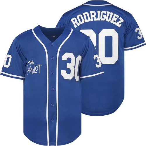 Miniatura 14 de The Sandlot Benny The Jet Rodriguez Michael Squints Palledorous Alan Yeah-Yeah McClennan Bel Air Jersey de Béisbol con Impresión 3D 11-gris