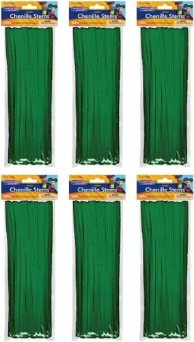 Miniatura 20 de Creativity Street Jumbo Chenille Stems, 12" x 6 mm, Craft Pipe Cleaners in Assorted Basic Colors, Pack of 100, Case of 12 Packs, 1200 Chenille Stems