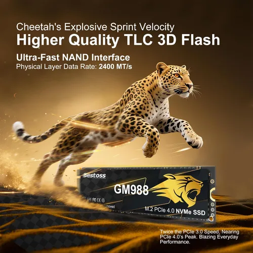 Miniatura 2 de SSD NVMe M.2 2280 1TB PCIe Gen 4, hasta 7300MB/s, caché SLC y HMB, mejora para PS5/PC/portátil, diseñado para jugadores, editores de video