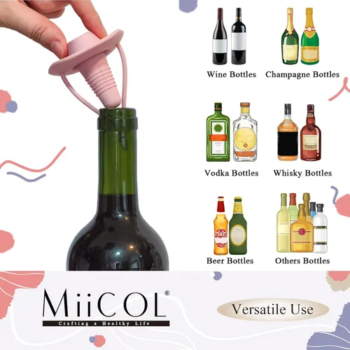 Miniatura 7 de Miicol Tapones de vino, tapón Prosecco, tapón de silicona para botella de vino, tapón de champán con sombrero de vaquero, accesorios de vino, regalo