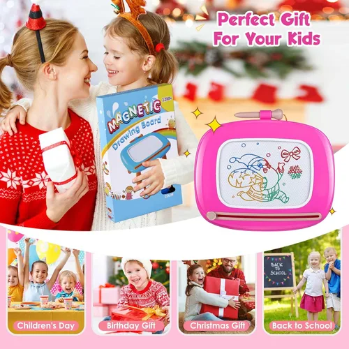 Miniatura 6 de Smasiagon Juguetes para niñas y niños, tablero de dibujo magnético para niños pequeños, tablero de garabatos de aprendizaje temprano escritura