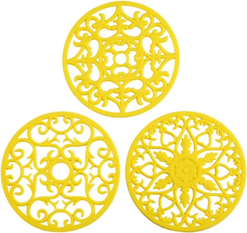 Miniatura 16 de Colinda Salvamanteles de silicona para platos calientes, ollas calientes y almohadillas, protege la encimera de ollas calientes y sartenes que salen