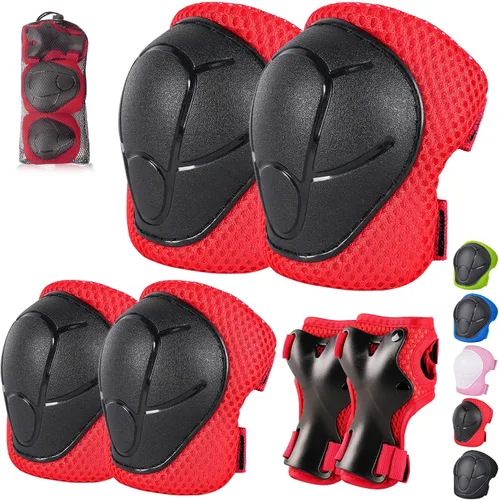 Miniatura 9 de Juego de rodilleras y coderas para niños y jóvenes con protector de muñeca 3 en 1 para niños de 3 a 14 años para patineta, esquí, ciclismo, ciclismo
