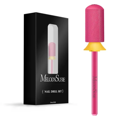 Miniatura 55 de MelodySusie Brocas de uñas de seguridad, brocas de carburo de 2,38 mm de barril grande y parte superior redonda y suave, adecuadas para manicura