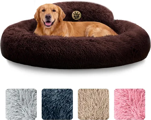 Miniatura 28 de PetJett - Cama calmante para perros pequeños, camas en forma de dona de 23 pulgadas, antideslizante y lavable, cama para mascotas de piel sintética