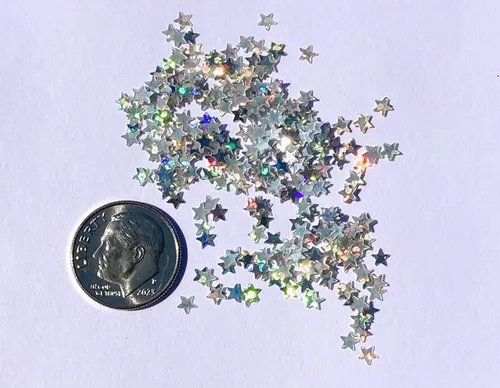 Miniatura 3 de Tarro biodegradable de estrellas holográficas con purpurina de grado cosmético de 0.75 onzas, vegano y fabricado en los Estados Unidos