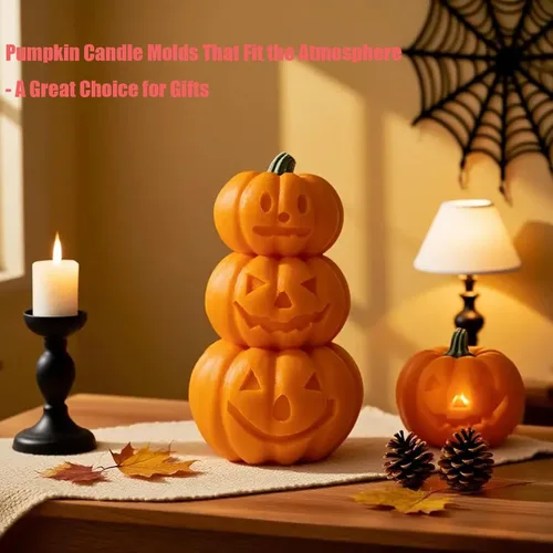 Miniatura 4 de Molde de vela de calabaza, molde de silicona de calabaza de terror 3D, molde de silicona reutilizable para velas de bricolaje, jabón hecho a mano