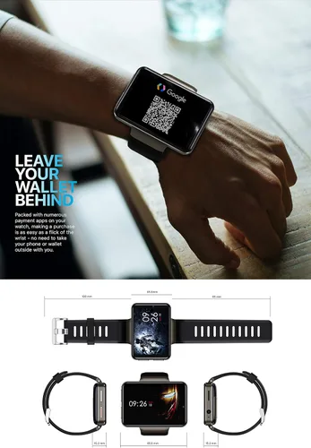 Miniatura 8 de DM101 4G - Reloj inteligente para hombres pantalla de 241 pulgadas Android 71 1 GB RAM 16 GB ROM 2080 mAh reloj con identificación facial cámara