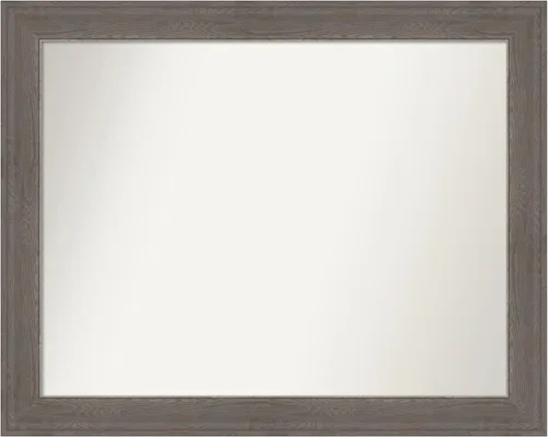 Miniatura 198 de Amanti Art Espejo de pared personalizado no biselado (24.5 x 24.5 pulgadas), marco gris marrón alta, varios tamaños personalizados, espejo de baño