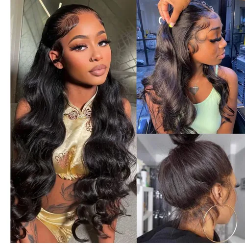Miniatura 10 de catti 360 Lace Front Wigs Human Hair Body Wave 220 Density HD Lace Front Wigs Pre Plucked Full Lace Human Hair Wig for Women