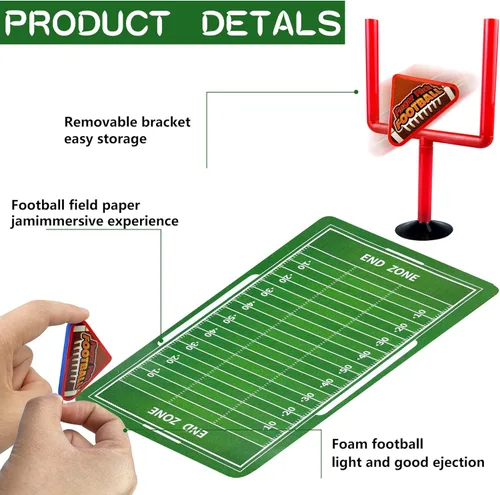 Miniatura 4 de XIPEGPA 20 PCS Mini Juegos de Fútbol Americano de Mesa, Juegos Deportivos de Mesa con Pelotas de Fútbol Americano de Espuma, Postes de Portería