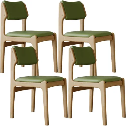 Miniatura 43 de YVYKFZD Wooden Dining Chairs Set, Leather Dining Room Chair with Back, Upholstered Kitchen Chairs, Armless Living Room Chair, for Bedroom Offices