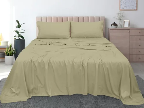 Miniatura 9 de Royale Linens Sábana Plana de Algodón Peinado de Fibra Larga 100% de 300 Hilos - Súper Suave - Sábanas Superiores - Sábana Plana King Se Vende Por