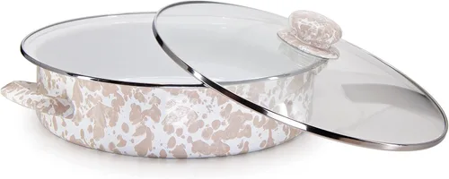 Miniatura 2 de Golden Rabbit Sartén para saltear esmalte, 5 cuartos de galón, remolino gris pardo