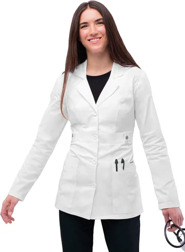 Miniatura 5 de Adar - Abrigo de laboratorio elástico universal para mujer, abrigo de laboratorio con cintura de pestañas de 28 pulgadas