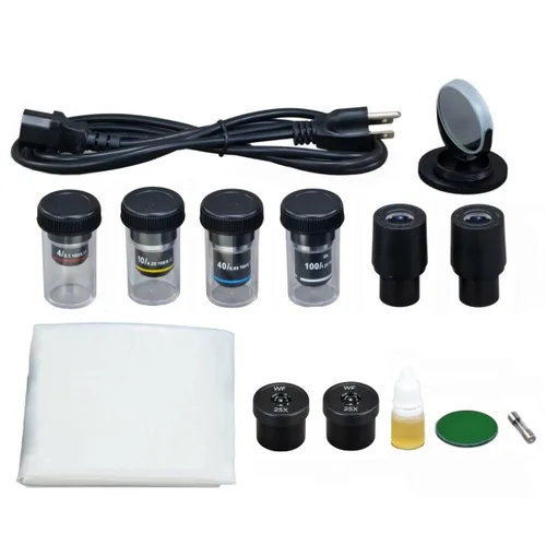 Miniatura 3 de OMAX Microscopio compuesto biológico trinocular 40X-2500X con la luz reemplazable del LED