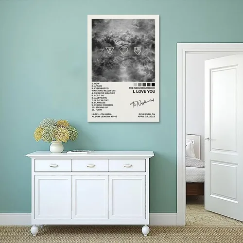 Miniatura 4 de UTOYA Póster con texto en inglés «The Neighbourhood I Love You» (I Love You), pintura decorativa en lienzo para dormitorio, 12 x 18 pulgadas