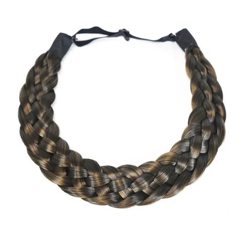 Miniatura 13 de Diadema de pelo sintético de 5 hebras trenzadas, clásicas, gruesas, anchas, trenzadas, elásticas, multicolor, accesorios de belleza para el cabello