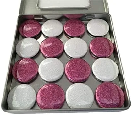 Pink and White Glitter Magnet Set