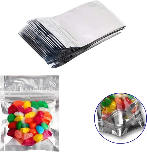 Paquete de 200 bolsas resellables de Mylar a prueba de olores, bolsa de plástico con cierre de cremallera, pequeñas bolsas de almacenamiento de