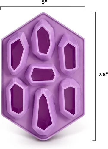 Miniatura 3 de Genuine Fred Bandeja de hielo de cristal, bandeja de hielo de silicona, morado, 7.6 x 5 x 1.4 pulgadas Púrpura