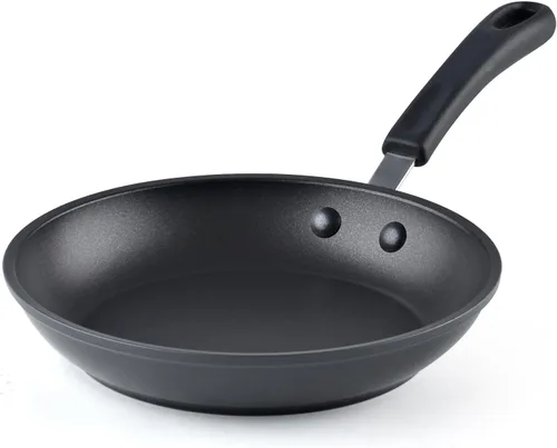 Cook N Home Sartén antiadherente anodizada dura profesional de 8 pulgadas, sartén de cocina con asas que se mantienen frescas, apta para