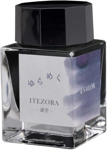 Pluma estilográfica Sailor, pluma estilográfica, tinta en botella, tinta parpadeante, tinta Frozen Sky ITEZORA de tinte, 0.7 fl oz (20 ml)