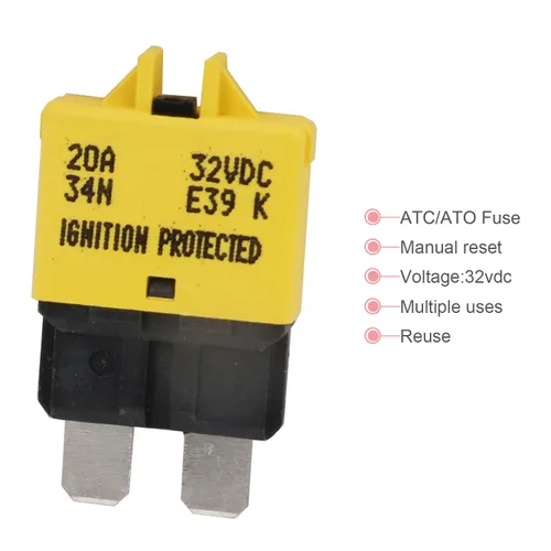 Miniatura 3 de Disyuntor de fusibles de reinicio manual de 12 V, 24 V, 3 A, ATO/ATC de perfil bajo – UL – Disyuntores reiniciables tipo 3 amperios, kit de fusibles