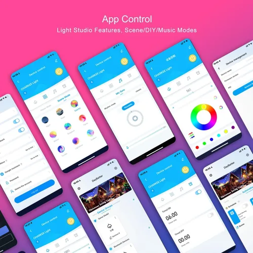 Miniatura 5 de GUPUP Tira de luces LED de 100 Pies, luces LED para dormitorio de 100 pies, cuerda de luz RGB para habitación, control de APP Bluetooth, tira que