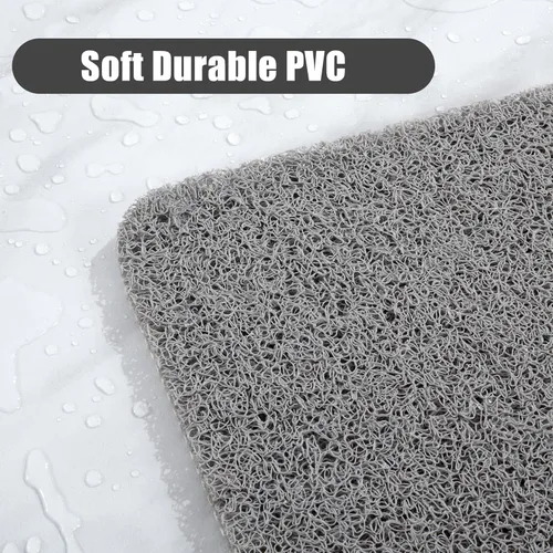 Miniatura 6 de HOMBYS 47 x 32 Alfombrilla extra grande para cabina de ducha y bañera, alfombrilla antideslizante para baño, alfombrillas de loofah de PVC para Gris