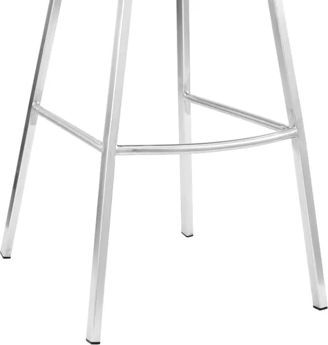 Miniatura 9 de Armen Living Taburete de cuero sintético gris Tandy y metal negro de 26 pulgadas