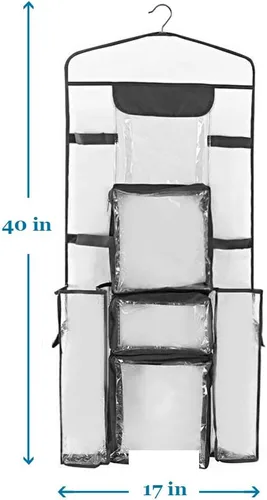 Miniatura 4 de ProPik Organizador Colgante de Papel de Regalo de Doble Cara, Almacenamiento de Papel de Regalo con Múltiples Bolsillos Delanteros y Traseros