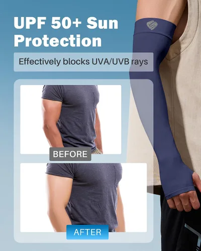 Miniatura 19 de Mangas para brazo, para hombres o mujeres. Para calentar o refrescar. Guantes de Compresión con factor de protección de los rayos ultravioleta UPF