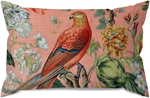 Miniatura 6 de ArogGeld Fundas de cojín de estilo chinoiserie, diseño de flores y pájaros, color rosa rubor, diseño de animales de pavo real, jardín asiático