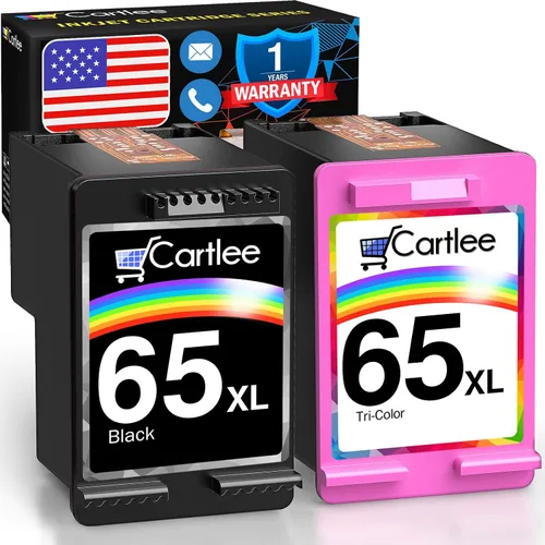 Cartlee Cartuchos de tinta remanufacturados de repuesto para HP 65XL 65 XL para impresora DeskJet 2600 2622 2635 2652 2655 3700 3720 3722 3752 3755