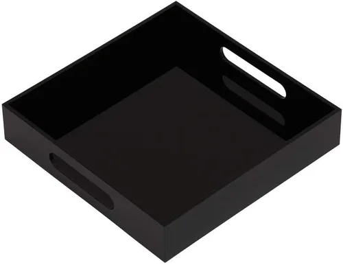 Miniatura 18 de KEVLANG - Bandeja de servir transparente y resistente de acrílico con asas - 12x16 pulgadas - Para servir café, aperitivos, desayuno, mayordomo