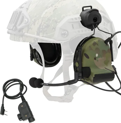 Miniatura 10 de Auriculares tácticos tipo casco con U94 PTT 2pin,Auriculares con cancelación de ruido, para tiro de caza de Airsoft