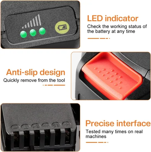 Miniatura 2 de Energup Reemplazo de 20 voltios para batería Worx 20V y kit de cargador, compatible con Worx 20Volt WA3520 WA3525 WA3575 WG151s WG251s WG540s WG545s